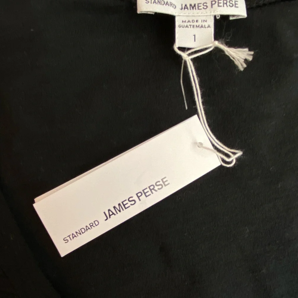 James Perse Deep Scoop Neck Black tshirt Short Sleeve - Picture 6 of 9